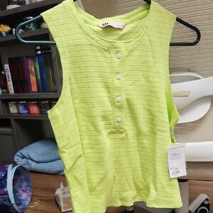 SO Neon Green Sleeveless Top